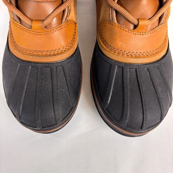 CROCS Allcast Luxe II Boots Waterproof Shearling Mid Calf Snow Boots Brown Sz 8 - Picture 6 of 16